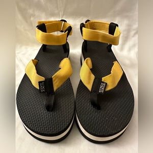 Teva yellow platform sandals